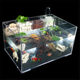 Acrylic Clear Aquarium Fish Tank w Water Pump Filter Home Office Desktop 