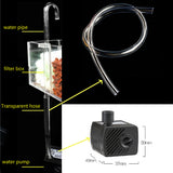 Acrylic Clear Aquarium Fish Tank w Water Pump Filter Home Office Desktop 