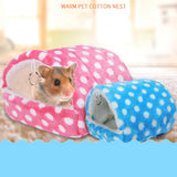 Hamster Small Animal Soft Bed Dot Pattern Pet Warm Winter Hanging House