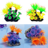 Soft Coral Artificial Water Plant Decor Aquarium Fish Tank Ornament with Base