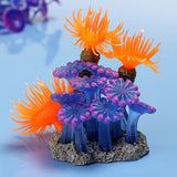 Soft Coral Artificial Water Plant Decor Aquarium Fish Tank Ornament with Base