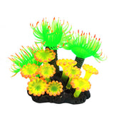 Soft Coral Artificial Water Plant Decor Aquarium Fish Tank Ornament with Base