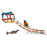 Bird Hamster Toy Colorful Wood Swing Climbing Hanging Ladder Bridge
