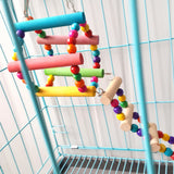 Bird Hamster Toy Colorful Wood Swing Climbing Hanging Ladder Bridge