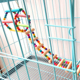 Bird Hamster Toy Colorful Wood Swing Climbing Hanging Ladder Bridge