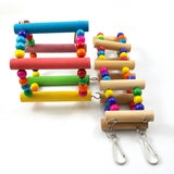 Bird Hamster Toy Colorful Wood Swing Climbing Hanging Ladder Bridge