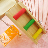 Bird Small Animal Toy Garret Ladder Stand Swing Climbing Decor