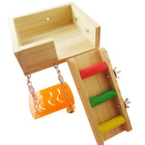 Bird Small Animal Toy Garret Ladder Stand Swing Climbing Decor