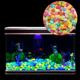 100Pcs Glow In The Dark Pebbles Stones Garden Walkaway Aquarium Fish Tank Decor