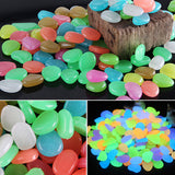 100Pcs Glow In The Dark Pebbles Stones Garden Walkaway Aquarium Fish Tank Decor