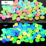 100Pcs Glow In The Dark Pebbles Stones Garden Walkaway Aquarium Fish Tank Decor