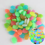 100Pcs Glow In The Dark Pebbles Stones Garden Walkaway Aquarium Fish Tank Decor