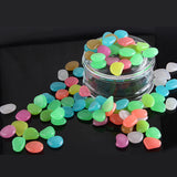 100Pcs Glow In The Dark Pebbles Stones Garden Walkaway Aquarium Fish Tank Decor