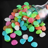 100Pcs Glow In The Dark Pebbles Stones Garden Walkaway Aquarium Fish Tank Decor