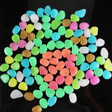 100Pcs Glow In The Dark Pebbles Stones Garden Walkaway Aquarium Fish Tank Decor
