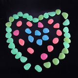100Pcs Glow In The Dark Pebbles Stones Garden Walkaway Aquarium Fish Tank Decor