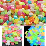 100Pcs Glow In The Dark Pebbles Stones Garden Walkaway Aquarium Fish Tank Decor