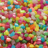 100Pcs Glow In The Dark Pebbles Stones Garden Walkaway Aquarium Fish Tank Decor
