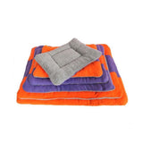 Winter Color Block Dog Cat Puppy Bed Mat Pad Kennel Cushion House Pet Supply