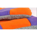 Winter Color Block Dog Cat Puppy Bed Mat Pad Kennel Cushion House Pet Supply
