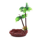 Resin Tree Reptiles Water Food Holder Feeding Bowl Terrarium Landscape Decor