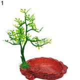 Resin Tree Reptiles Water Food Holder Feeding Bowl Terrarium Landscape Decor
