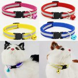 Adjustable Pet Cat Puppy Reflective Collar Safety Buckle Bell Neck Strap