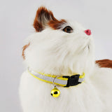 Adjustable Pet Cat Puppy Reflective Collar Safety Buckle Bell Neck Strap