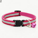 Adjustable Pet Cat Puppy Reflective Collar Safety Buckle Bell Neck Strap