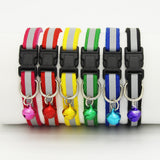 Adjustable Pet Cat Puppy Reflective Collar Safety Buckle Bell Neck Strap
