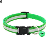 Adjustable Pet Cat Puppy Reflective Collar Safety Buckle Bell Neck Strap