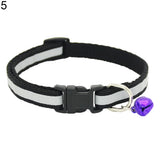 Adjustable Pet Cat Puppy Reflective Collar Safety Buckle Bell Neck Strap