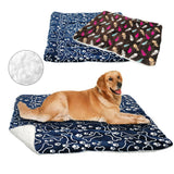 Dog Bed Mat Pet Cushion Blanket Warm Paw Print Puppy Cat Fleece Bed
