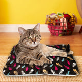 Dog Bed Mat Pet Cushion Blanket Warm Paw Print Puppy Cat Fleece Bed