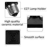 25/50/75/100/150/250W E27 Black Ceramic Heat Emitter Reptile Pet Bulb Crawling Light AC220V