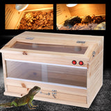 Reptiles Wooden Feeding Tank Box Enclosure Heating Cage