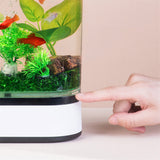 Mini Fish Tank USB Charging Self-cleaning Aquarium with 7 Colors LED Light