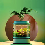 Mini Fish Tank USB Charging Self-cleaning Aquarium with 7 Colors LED Light