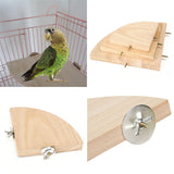 Wooden Coin Bird Cage Perch Stand Platform Hanging Toy 