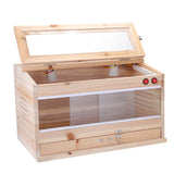 Reptiles Wooden Feeding Tank Box Enclosure Heating Cage