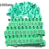 100Pc Set Green Animals Cattle Goat Pig Sheep Use Ear Number Tag Livestock Tags Labels