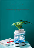Mini Fish Tank USB Charging Self-cleaning Aquarium with 7 Colors LED Light