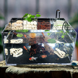 Acrylic Clear Aquarium Fish Tank w Water Pump Filter Home Office Desktop 