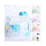 Crystal Pet Cage Hamster Cottage Double Layer House for Hamster- Pink And White