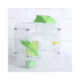 Crystal Pet Cage Hamster Cottage Double Layer House for Hamster- Pink And White