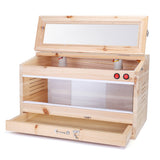 Reptiles Wooden Feeding Tank Box Enclosure Heating Cage