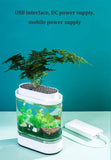 Mini Fish Tank USB Charging Self-cleaning Aquarium with 7 Colors LED Light