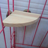 Wooden Coin Bird Cage Perch Stand Platform Hanging Toy 
