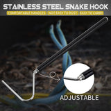Snake Hook Reptile Rod Stainless Steel Hook Professional Retractable Adjustable