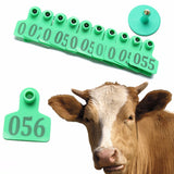 100Pc Set Green Animals Cattle Goat Pig Sheep Use Ear Number Tag Livestock Tags Labels 